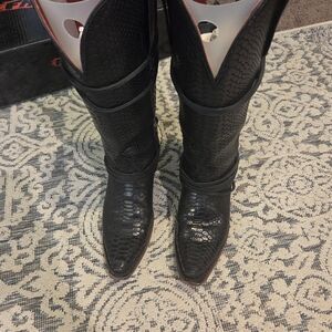 Freebird Black Textured Heeled Boots